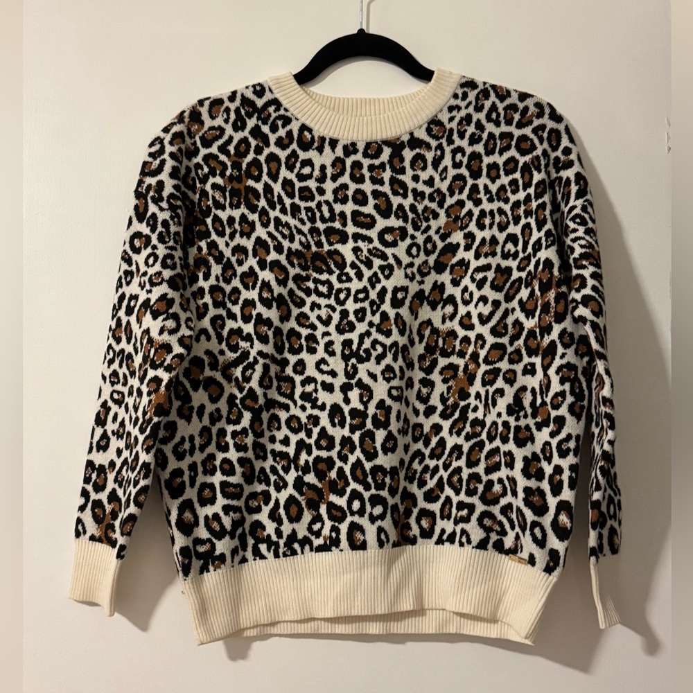 Tahari sweater in leopard print, women’s, size XXS